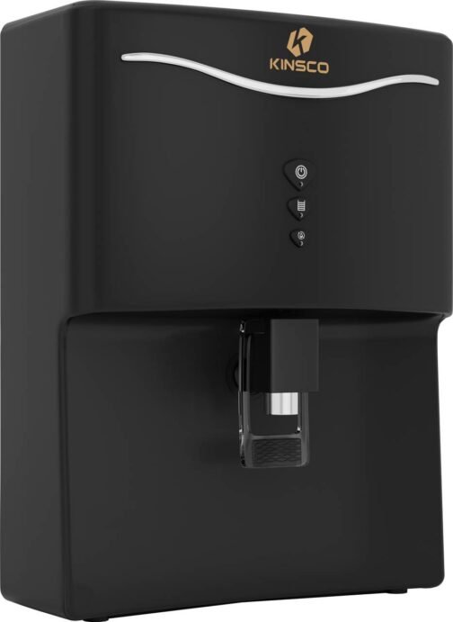 Kinsco Aqua Curvv ISI Mark Copper Zinc Alkaline Mineral RO 8 L RO + UF + UV + Copper + Alkaline + Mineralizer Water Purifier  (Black)