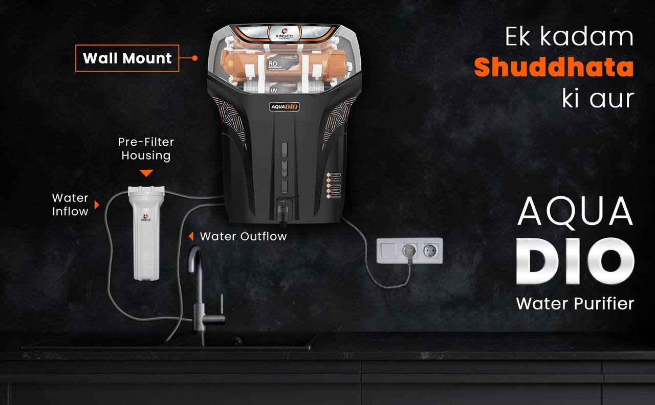 Kinsco Aqua Dio ISI Mark Ro 15 L RO + UV + CU Guard + Alkaline Enhancer + Mineral Water Purifier (Black) - Image 6