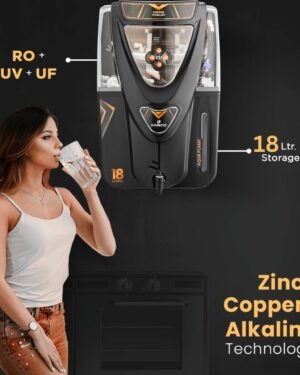 Kinsco Aqua Flame 18 Litre Copper RO 18 L RO + UV + UF + TDS + Copper Water Purifier  (Black)