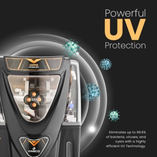 Kinsco Aqua Flame 18 Litre Copper RO 18 L RO + UV + UF + TDS + Copper Water Purifier  (Black) - Image 3