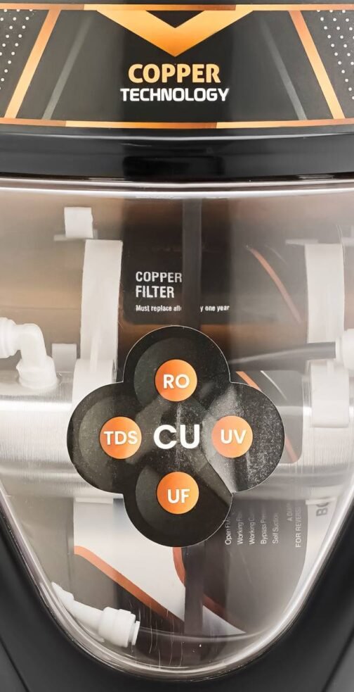 Kinsco Aqua Flame 18 Litre Tds Adjuster Copper Ro With ISI Mark 15 L RO + UV + UF + Minerals + Copper Water Purifier  (Black) - Image 3