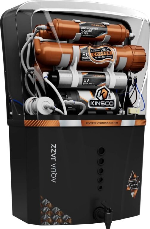 Kinsco Aqua Accent ISI Mark 15 L RO + UV + UF + Copper Guard + pH enhancer Water Purifier  (Black)