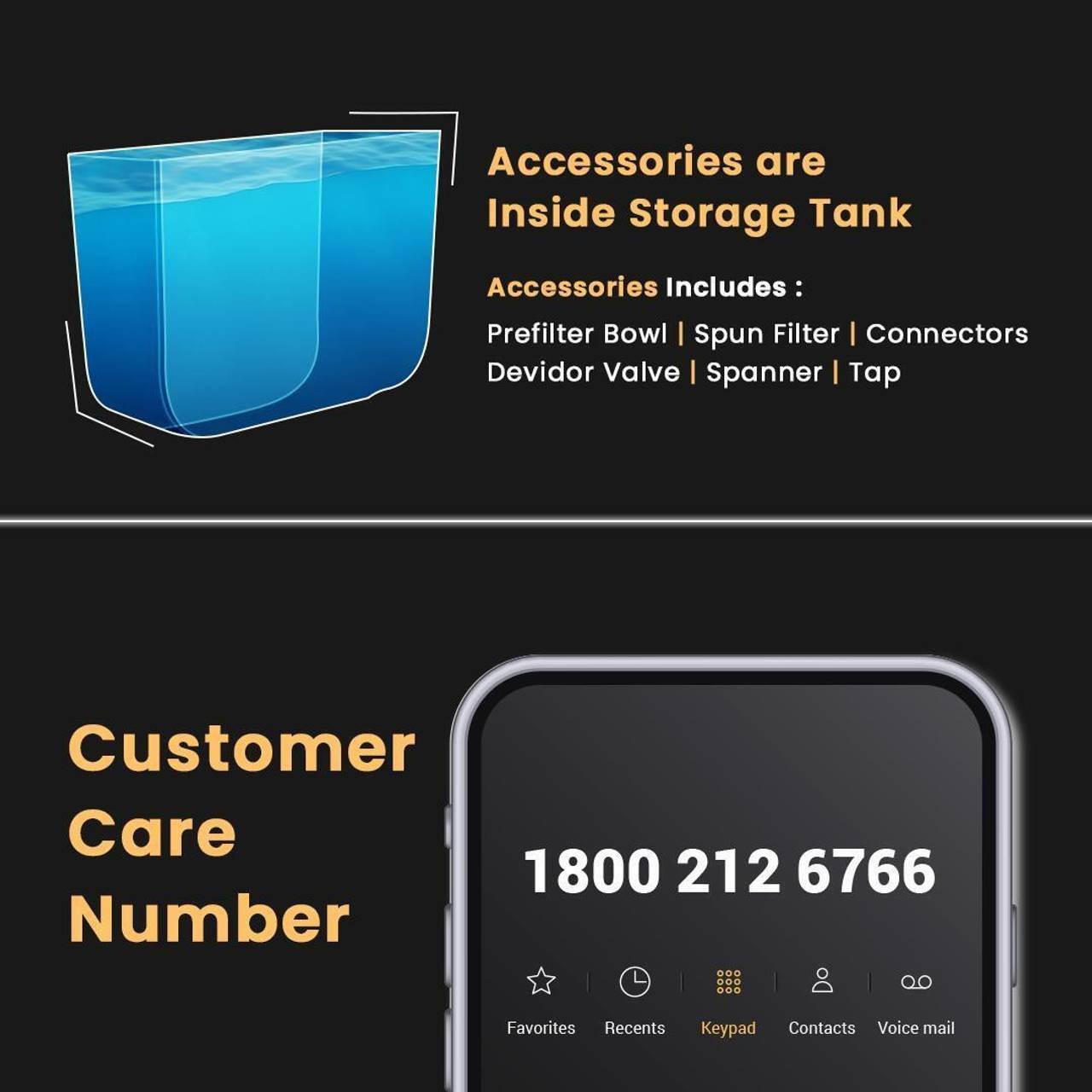 Kinsco Aqua Accent ISI Mark 15 L RO + UV + UF + Copper Guard + pH enhancer Water Purifier (Black) - Image 5