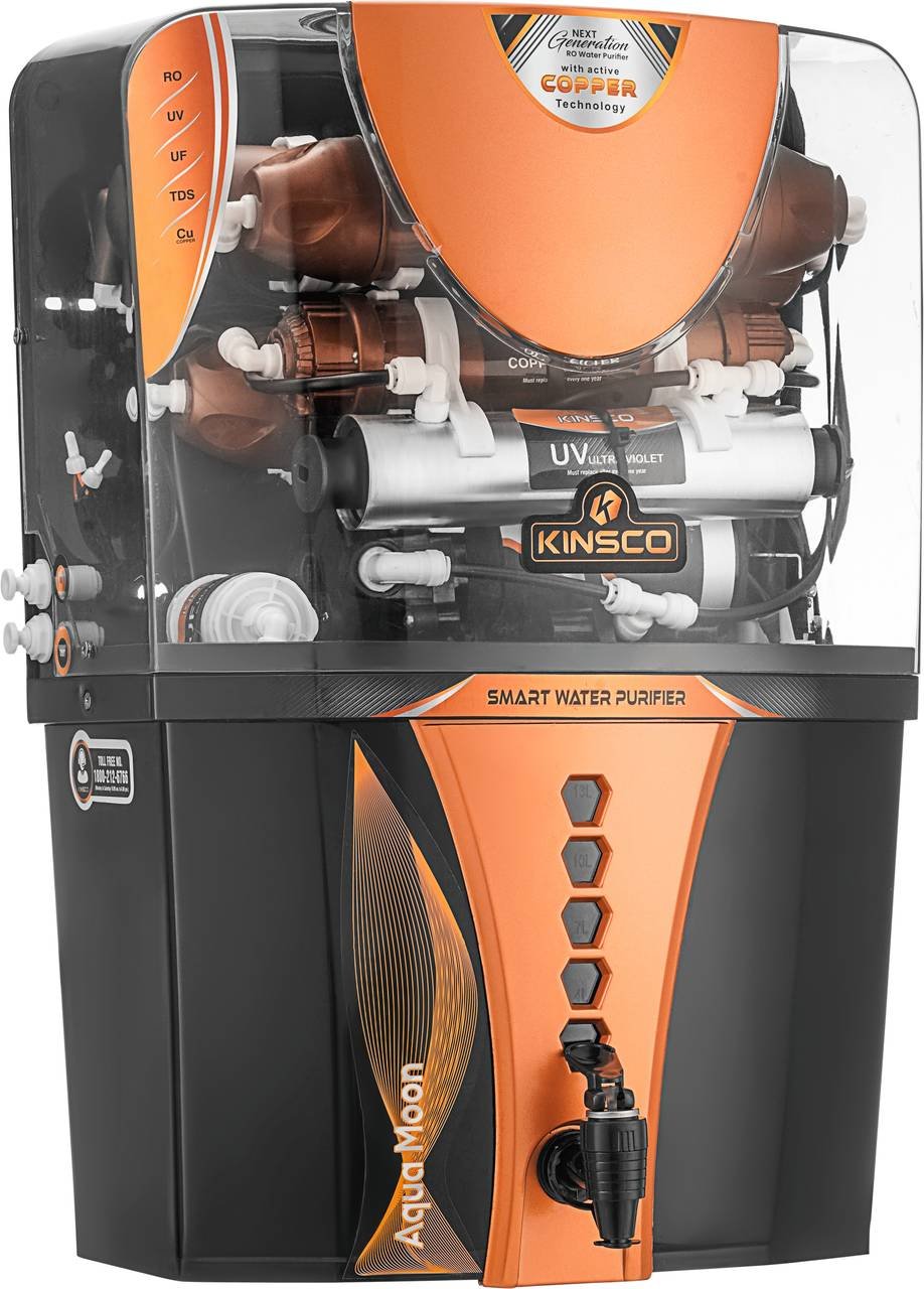 Kinsco Aqua Moon 13 L RO + UV + UF + Copper + TDS Control Water Purifier with Prefilter  (Black)Kinsco Aqua Moon 13 L RO + UV + UF + Copper + TDS Control Water Purifier with Prefilter  (Black)
