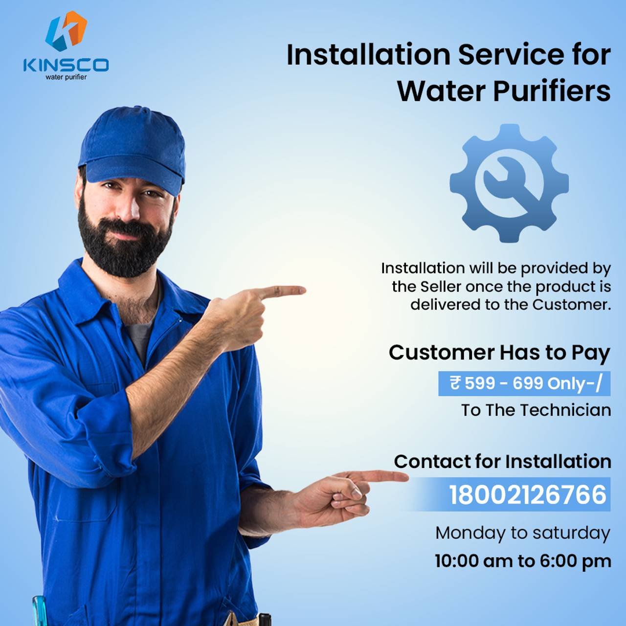 Kinsco Aqua Moon 13 L RO + UV + UF + Copper + TDS Control Water Purifier with Prefilter  (Black)Kinsco Aqua Moon 13 L RO + UV + UF + Copper + TDS Control Water Purifier with Prefilter  (Black) - Image 3