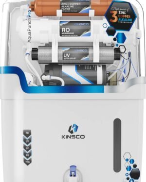 Kinsco Aqua Punch Pro ISI Mark 18 L RO + UF + UV + Copper + Alkaline + Mineralizer Water Purifier  (White)
