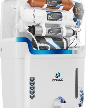 Kinsco Aqua Punch Pro ISI Mark 18 L RO + UF + UV + Copper + Alkaline + Mineralizer Water Purifier  (White)