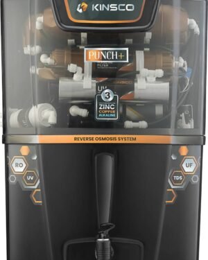 Kinsco Aqua Punch+ Zinc Copper and Alkaline 15 L RO + UV + UF + Copper Guard + pH enhancer Water Purifier with Prefilter  (Black)
