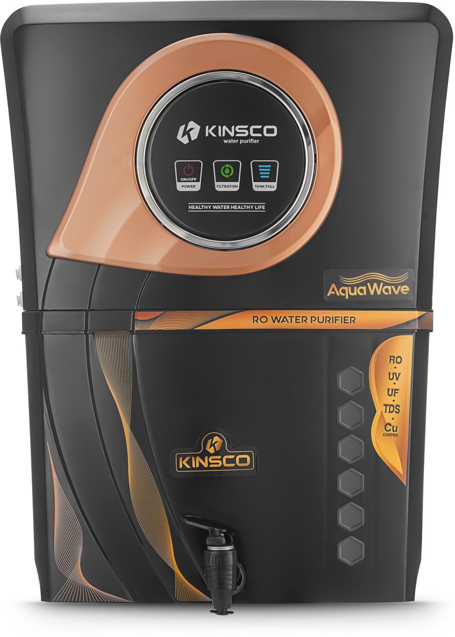 Kinsco Aqua Wave Copper 13 L RO + UV + UF + Copper + TDS Control Water Purifier with Prefilter (Black) - Image 2